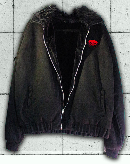 UNCHAINED FUR COLLAR BOMBER JACKET